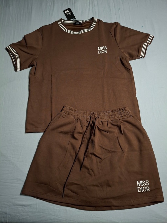 Pants - Miss Dior Brown Tee & Skirt Set